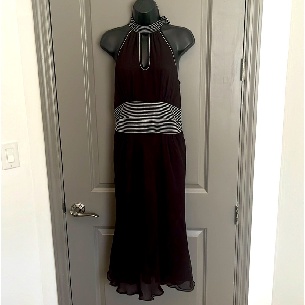 Catherine Malandrino 100% Silk Halter Dress w/Silk Lining Black Size 8